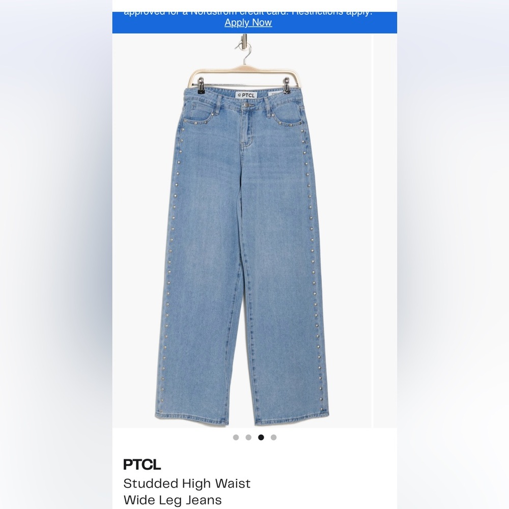 PCTL Studded High waist wide leg jeans